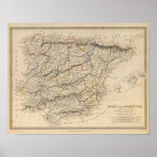 Spanien und Portugal Poster