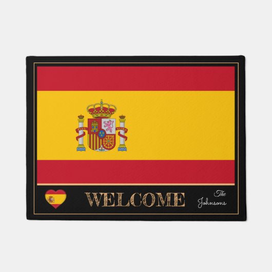 Spanien und Spanien Flagge Haus Matte / Sport Will (Vorderseite)