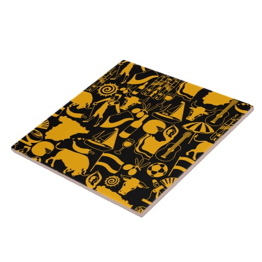 Spanien und Spanische Traditionen Schwarz und Oran Fliese (Seite)