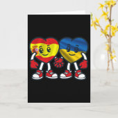 Spanien und Ukraine Herzen Freundschaft Karte (Gelbe Blume)