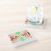 Spanien Urlaub und Feier  "SALUD" -  Prost Glasuntersetzer (Schrägansicht)