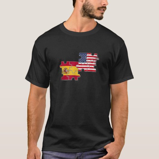 Spanien USA Flaggenstaat Amerikanisches Spanisches T-Shirt (Vorderseite)