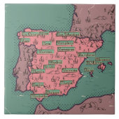 Spanien Vintage alte Karte Fliese (Vorderseite)