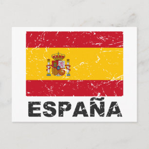 Spanien - Vintage Flagge Postkarte