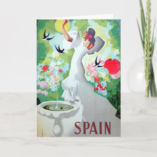 Spanien Vintage Image Karte (Vorderseite)