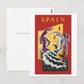 Spanien Vintage Poster Restauriert Postkarte (Vorne/Hinten)