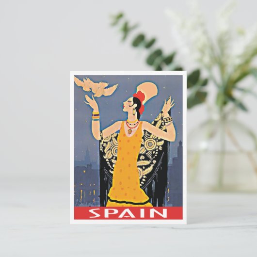 Spanien Vintage Reiseanleitung Postkarte (Stehend Vorderseite)