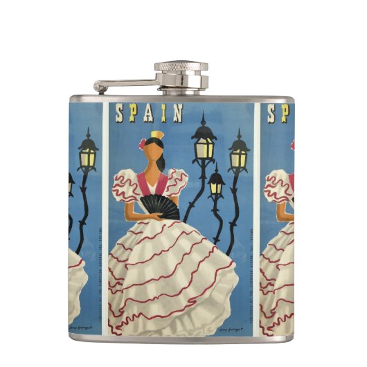 SPANIEN Vintage Reiseflasche Flachmann (Vorderseite)