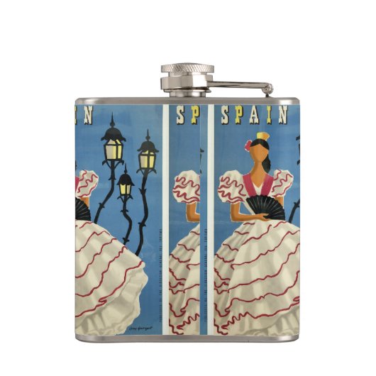 SPANIEN Vintage Reiseflasche Flachmann (Rückseite)