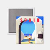Spanien Vintage-Reisemagnet Magnet (Vorderseite/Rückseite)