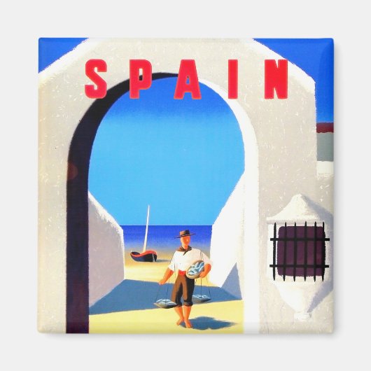 Spanien Vintage-Reisemagnet Magnet (Vorne)