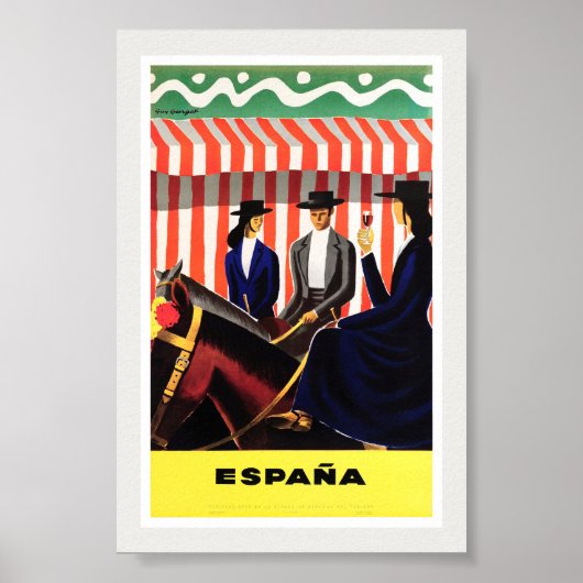 Spanien Vintage Reiseplakat Restauriert Poster (Vorne)