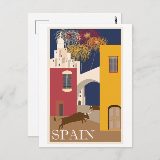 Spanien Vintage Travel Poster Postkarte (Vorne/Hinten)