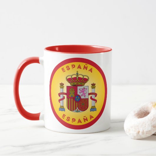 Spanien Wappen Kreisform Tasse (Mit Donut)