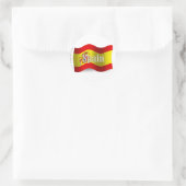 Spanien Waving Flag Runder Aufkleber (Tasche)