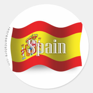 Spanien Waving Flag Runder Aufkleber