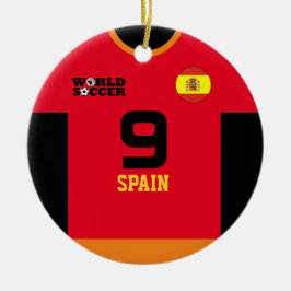 Spanien World Soccer Jersey Ornament