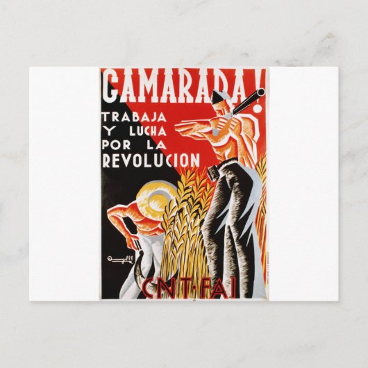 Spanien ziviler Krieg CNT-FAI Originalposter 1936 Postkarte (Vorderseite)