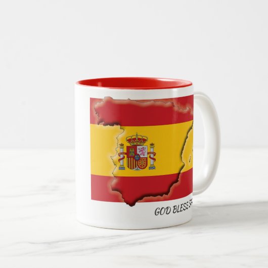 SPANIENFLAG-MAP-Skripte, individuell angepasst Zweifarbige Tasse (VorderseiteRechts)