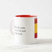 SPANIENFLAG-MAP-Skripte, individuell angepasst Zweifarbige Tasse (Vorderseite Links)