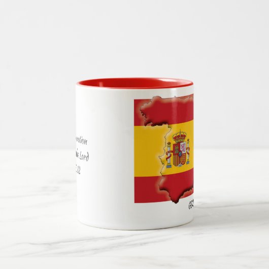 SPANIENFLAG-MAP-Skripte, individuell angepasst Zweifarbige Tasse (Mittel)