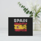 Spanienflagge beschädigt - Spanische Flagge Postkarte (Stehend Vorderseite)