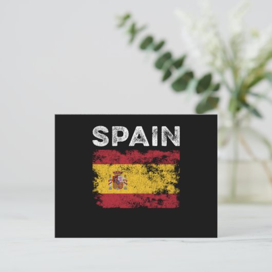 Spanienflagge beschädigt - Spanische Flagge Postkarte (Stehend Vorderseite)