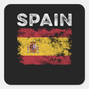 Spanienflagge beschädigt - Spanische Flagge Quadratischer Aufkleber