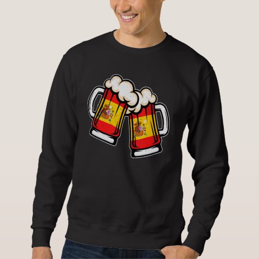 Spanienflagge Bierkrug Cooles spanisches Bier Sweatshirt (Vorderseite)