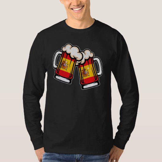 Spanienflagge Bierkrug Cooles spanisches Bier T-Shirt (Vorderseite)