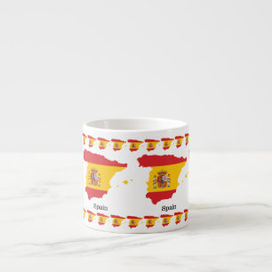 Spanienflagge innerhalb des Souvenir-Designs Karte Espressotasse
