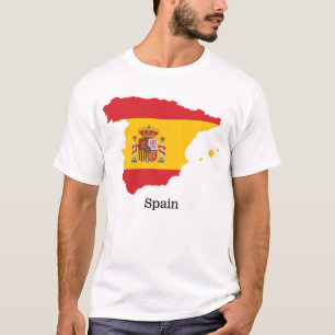 Spanienflagge innerhalb des Souvenir-Designs Karte T-Shirt