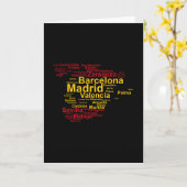 Spanienflagge Silhouette Karte (Gelbe Blume)