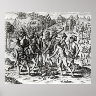 Spanier, die Geschenke vom amerikanischen Poster