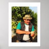 Spanier mit Grapefruits Poster (Vorne)