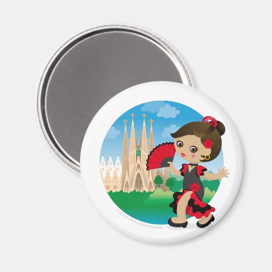 Spanierin Magnet (Vorderseite/Rückseite)