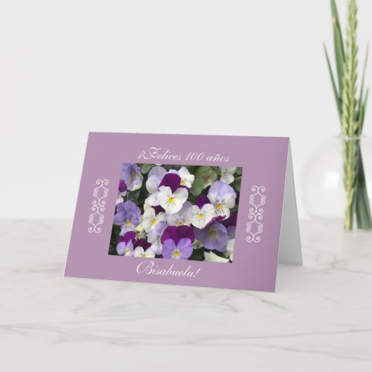 Spanisch: 100 anos/Geburtstag Cumpleanos Karte (Vorderseite)