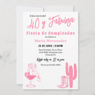 Spanisch 40 und Fabulosa Western Fiesta Geburtstag Einladung