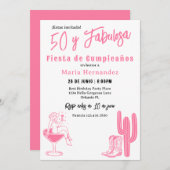 Spanisch 50 y Fabulosa Western Fiesta 50. Geburtst Einladung (Vorne/Hinten)