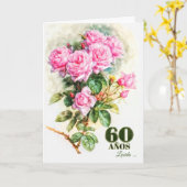Spanisch 60. Geburtstag Vintage Rose Garten Name Karte (Gelbe Blume)