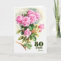 Spanisch 80. Geburtstag Vintage Rose Garten Name