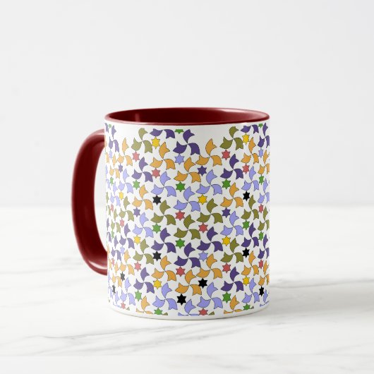 Spanisch-Alhambra-Art Fliesen-Mosaik-Muster Tasse (Vorderseite Links)
