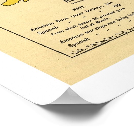 Spanisch American War Map 1898 Poster (Ecke)