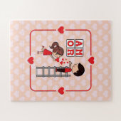 Spanisch Amor Valentine Liebe Drop Hearts Puzzle (Horizontal)