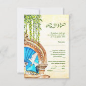 Spanisch, Aquarellfarbe Altes Mexiko RSVP Karte (Vorderseite)