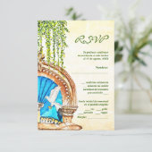 Spanisch, Aquarellfarbe Altes Mexiko RSVP Karte (Stehend Vorderseite)