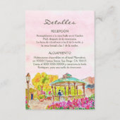 Spanisch, Aquarellstadt Kiosk Mexiko Hochzeit Begleitkarte (Vorderseite)