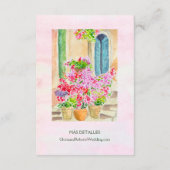Spanisch, Aquarellstadt Kiosk Mexiko Hochzeit Begleitkarte (Rückseite)