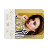 Spanisch aus Quinceanera Save the Date in Gold Magnet (Horizontal)