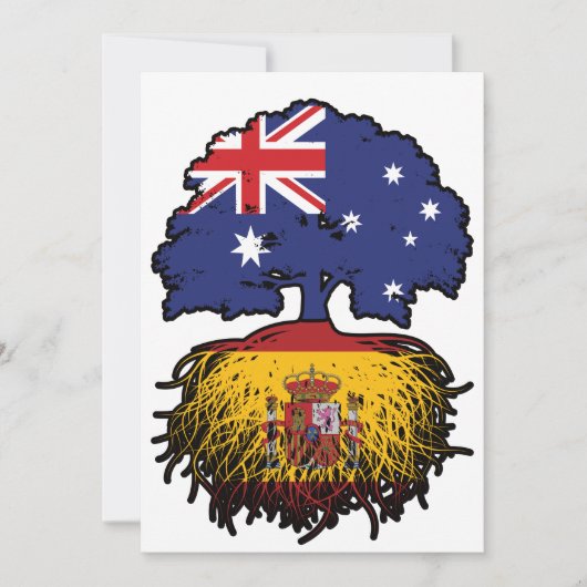 Spanisch Australien Treots Flag Einladung (Vorderseite)